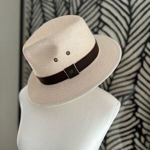 Kooringal Cream Men’s Fedora Hat with Brown Band 59cm M/L